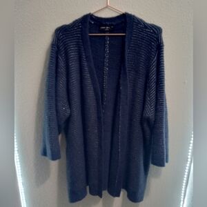 Lane Bryant Women's Open Soft Cardigan Sweater Blue & Silver 22/24 Cozy Comfy